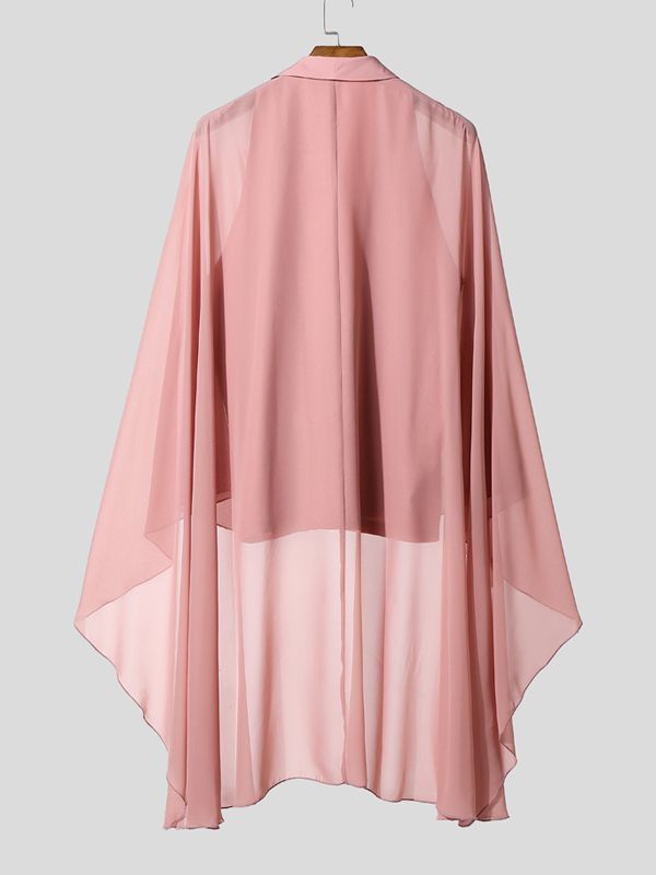 Men's Party Style Semi Sheer Long Sleeve Shirt SKUL36417