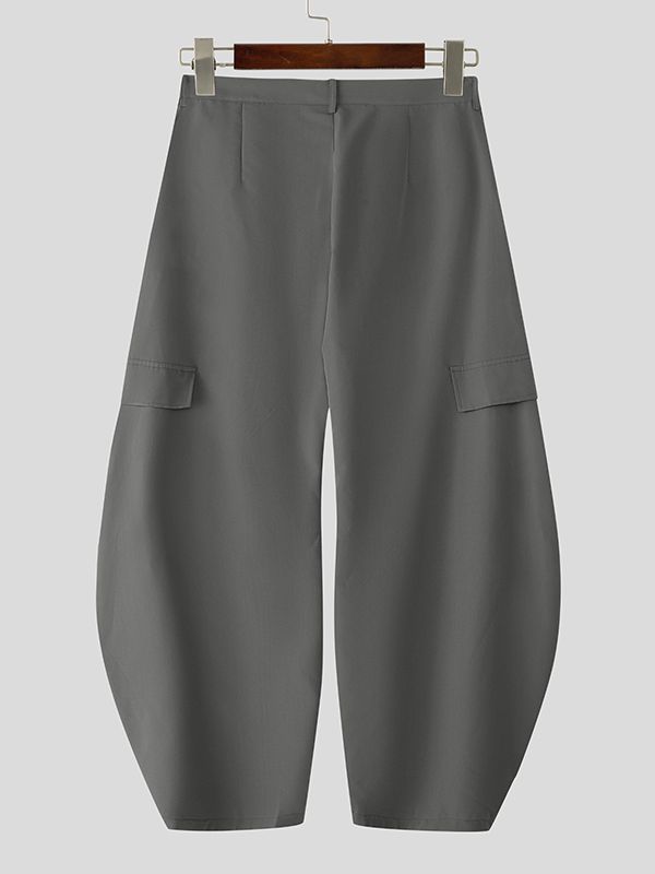 Men's Solid Wide Leg Loose Casual Pant SKUL32986