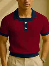 Mens Color Block Textured Short Sleeve Shirt SKUL16887