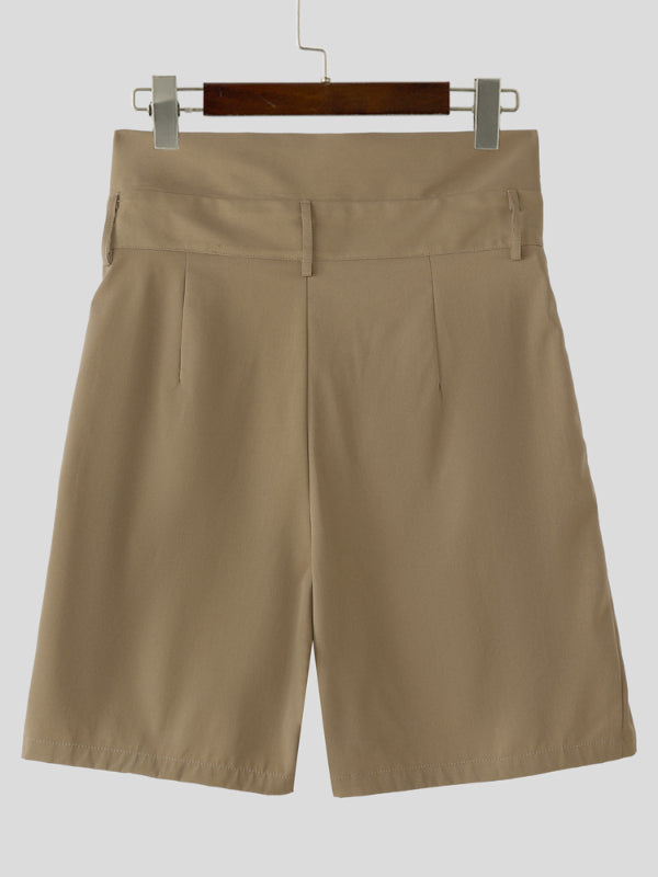 Mens Solid Color High-Waisted Casual Short SKUL15040