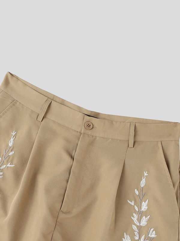 Men's Elegant Vintage Floral Print High Waist  Short SKUL65046