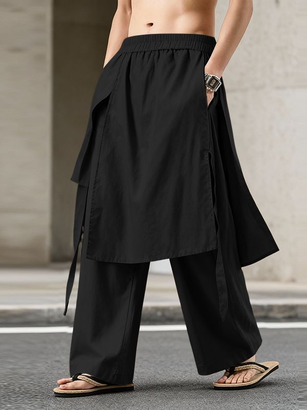 Men's Faux Two-Piece Design Casual Pant SKUL48673