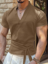 Mens Tie Waist Short Sleeve T-Shirt SKUK66037