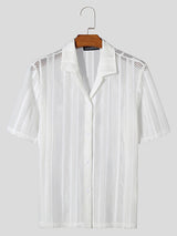 Mens Mesh See Through Short Sleeve Shirt SKUK57942