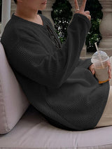 Mens Solid Textured Long Sleeve T-Shirt SKUL02425