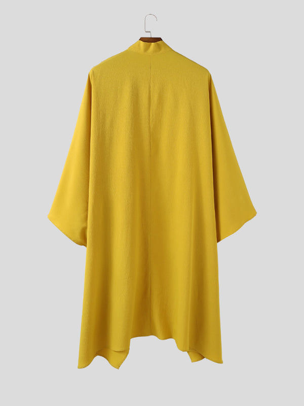 Men's Solid Color Textured Long Sleeve Cardigan SKUL26047