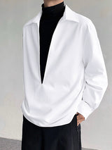 Mens Solid Long Sleeve Casual Shirt SKUK46407