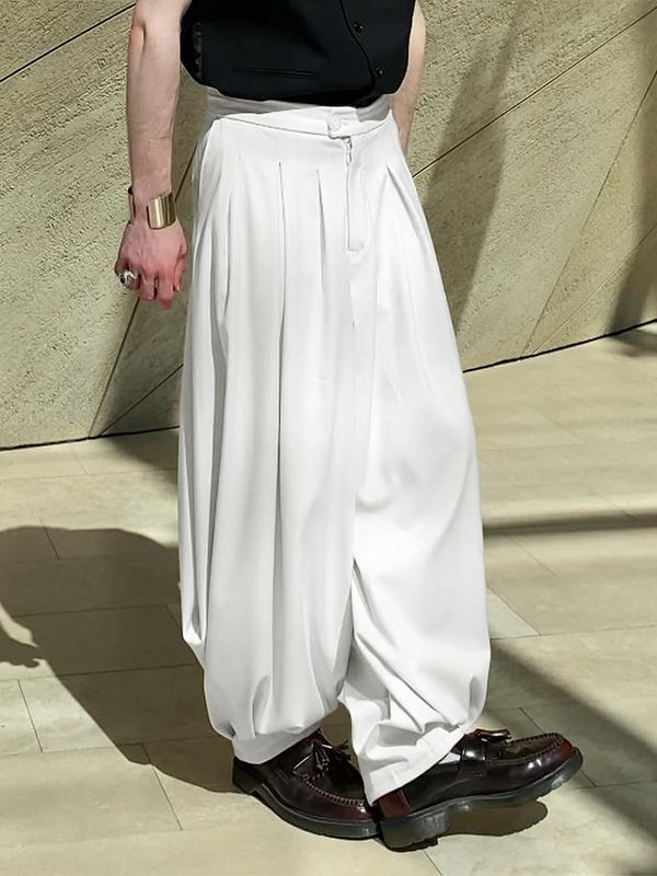 Men's Solid Loose Pleated Pant SKUL31922