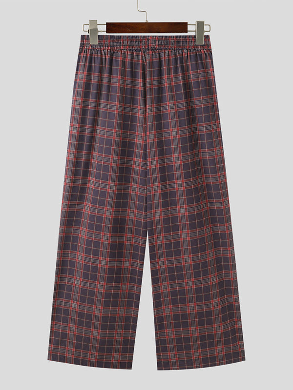 Mens Simple Solid Color Plaid Pant SKUK68201