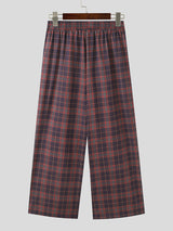 Mens Simple Solid Color Plaid Pant SKUK68201