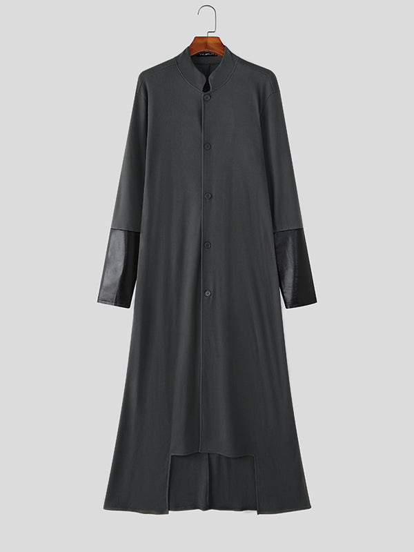 Men's Colorblock Stand Collar Long Sleeve Cardigan SKUL33853