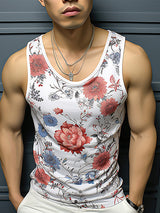 Mens Allover Floral Print Sleeveless Vest SKUK49106