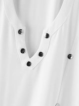 Mens Button Patchwork Knit Short Sleeve T-Shirt SKUL04166