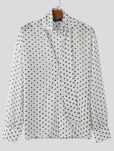 Mens Polka Dot Print Long Sleeve Shirt SKUK99046