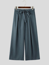 Men's High-Street Japanese Harajuku Pinstripe Wide-Leg Pant SKUL75700