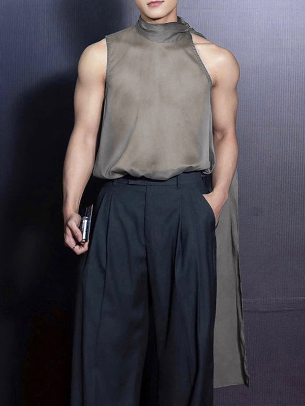 Mens Sheer Mesh Tie-Strap Tank SKUL11544