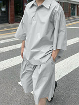 Mens Solid Color Casual Two Pieces Outfit SKUL08517