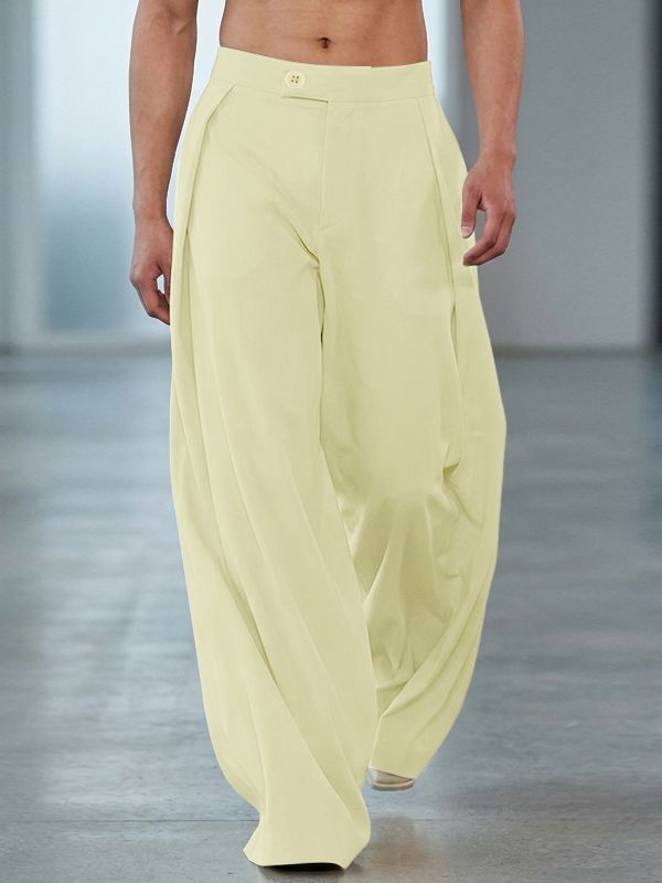 Men's Solid Color Loose Wide Leg Pant SKUL56632
