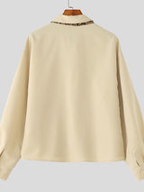 Men's Printed Tie Long Sleeve Shirt SKUL36672