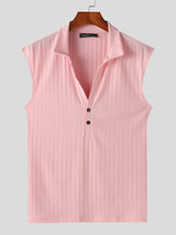 Mens Striped High-Collar Sleeveless Tank SKUK67029