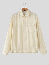 Men's Solid Color Casual Long Sleeve Shirt SKUL31994