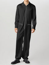 Mens Reflective Zipper Long-Sleeve Jumpsuit SKUK79641