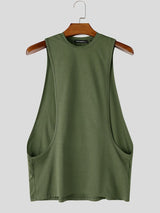 Men's Avant-Garde Drop Armhole Side-Cutout Fitted Muscle Tank SKUL70328