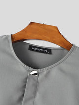 Men's Solid Color Pocket Long Sleeve Shirt SKUL38874