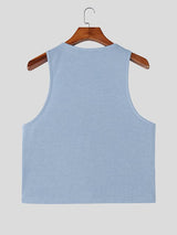 Men's Knitted Textured Lace Up Tank SKUL46003
