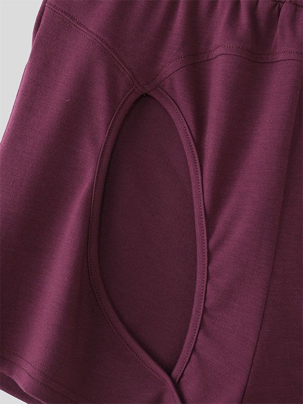 Men's Solid Color Hollow Casual Short SKUL22529