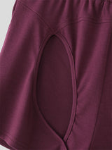 Men's Solid Color Hollow Casual Short SKUL22529