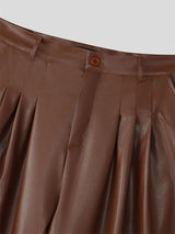 Mens Faux Leather Wide-Leg Pant SKUL12424