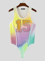 Men's Gradient Number Print Bodysuit SKUL18793