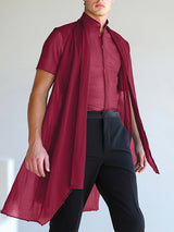 Mens Sheer Long Hem Short Sleeve Shirt SKUL05800