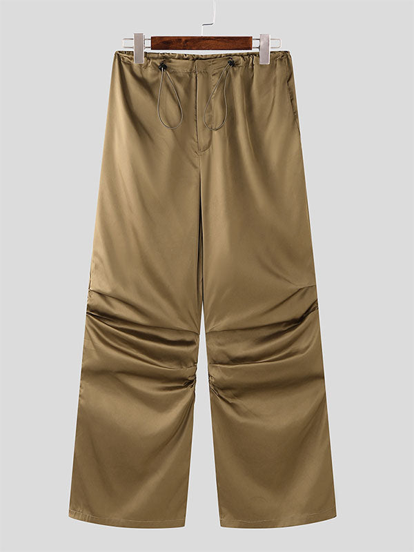 Mens Satin Ruched Design Casual Pant SKUK83126