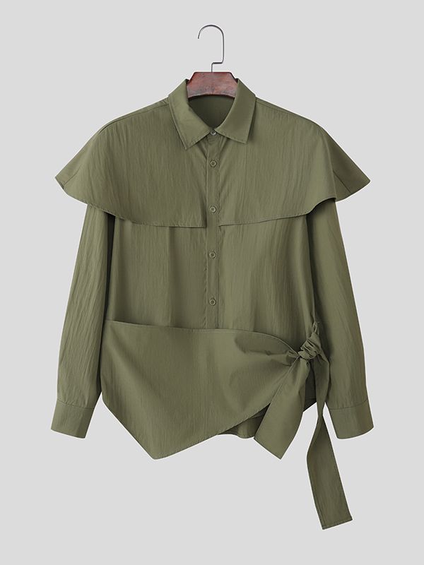 Men's Faux Two Piece Long Sleeve Shirt SKUL42654