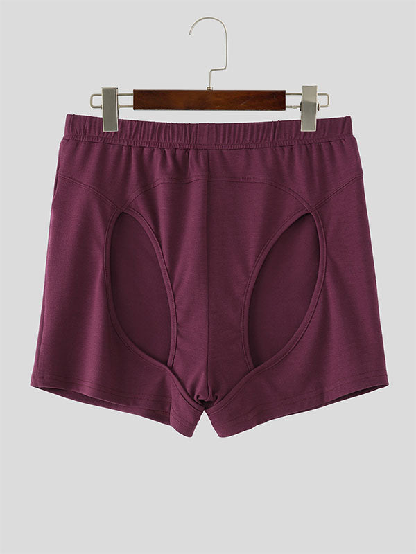 Men's Solid Color Hollow Casual Short SKUL22529