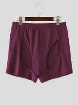 Men's Solid Color Hollow Casual Short SKUL22529