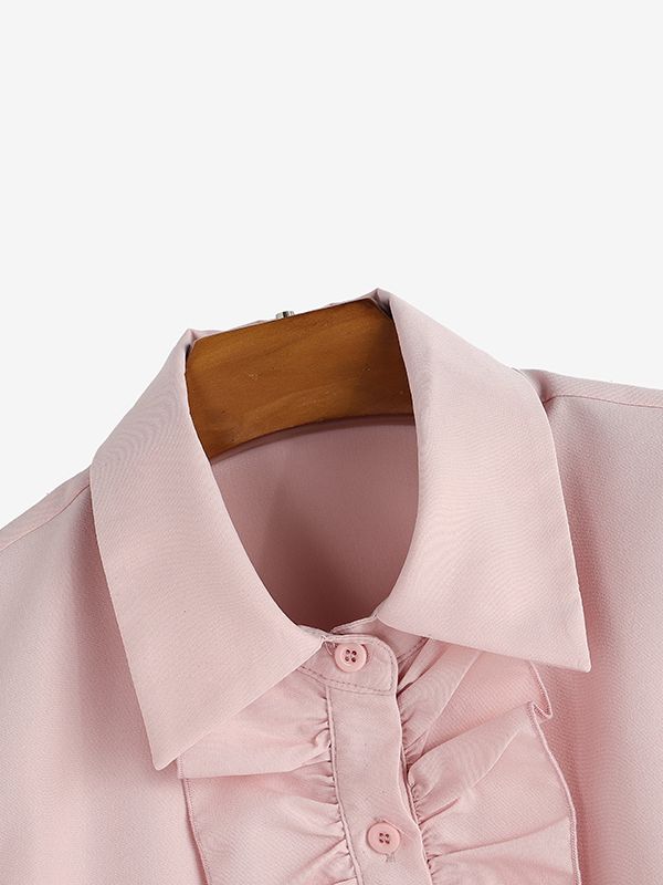 Men's Ruffle Cropped Short Sleeve Shirt SKUL55200