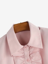 Men's Ruffle Cropped Short Sleeve Shirt SKUL55200