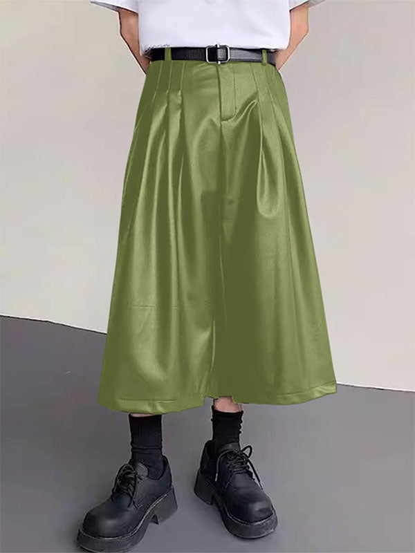 Mens Faux Leather Wide-Leg Pant SKUL12424