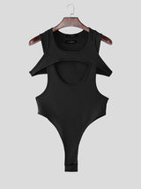 Men's Solid Color Cut Slim Fit Bodysuit SKUL21040
