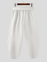 Mens Solid Color Casual Drawstring Pant SKUK69115