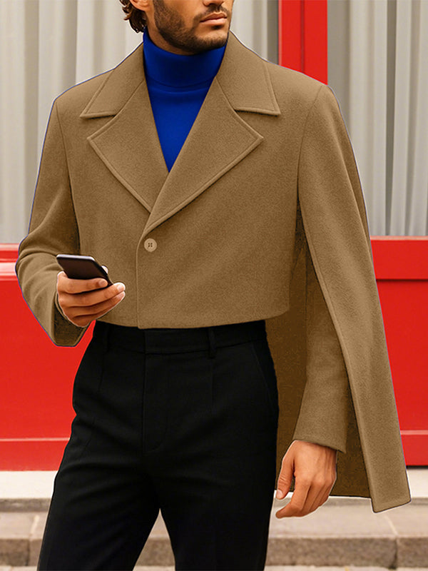 Men's Single Shoulder Drape Cropped Long Sleeve Casual Blazer SKUL28428