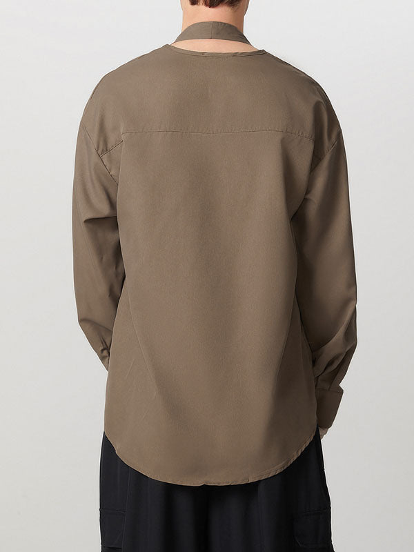 Mens Tie Design Long Sleeve Shirt SKUK80594