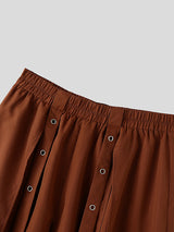 Mens Solid Color Long Slit Skirt SKUL11673