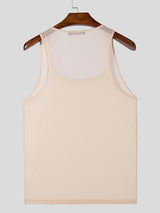 Mens Solid Color Sporty Sleeveless Tank SKUK90395