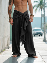 Men's Corduroy Knotted Wide Leg Pant SKUL30472