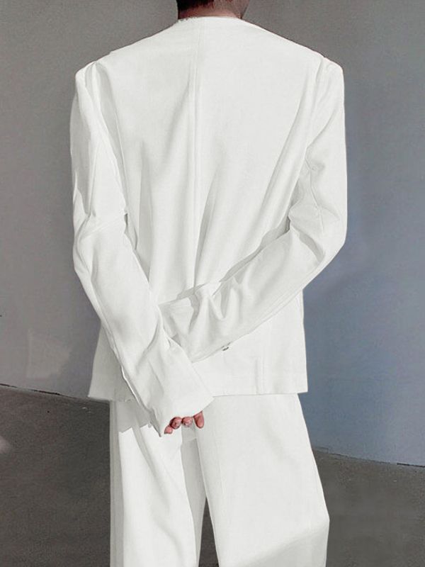 Men's Solid Color Casual Loose Two Pieces Outfit SKUL30816