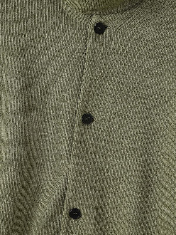 Men's Vintage Military City Commute Epaulet High Stand Collar Button-Down Cardigan SKUL82454